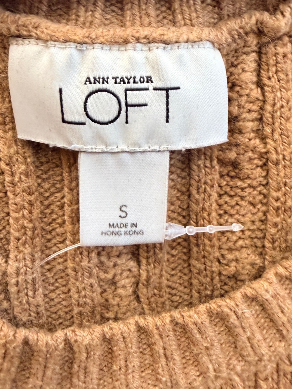 LOFT Mustard Ribbed Cable-Knit Sleeveless Top - Picture 3 of 3